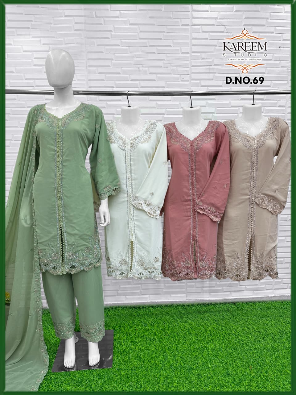 Velvet Salwar Kameez with Border Work
